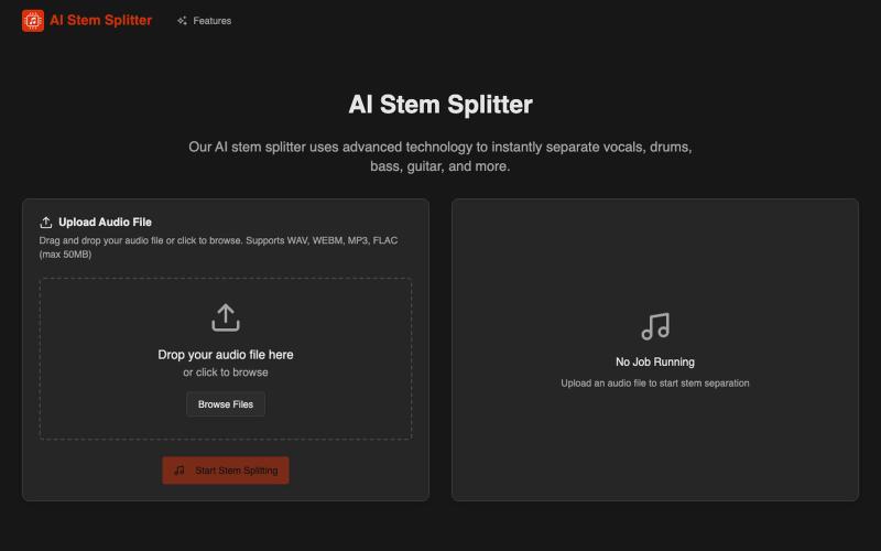 AI Stem Splitter - Separate Any Song into Professional Stems — screenshot