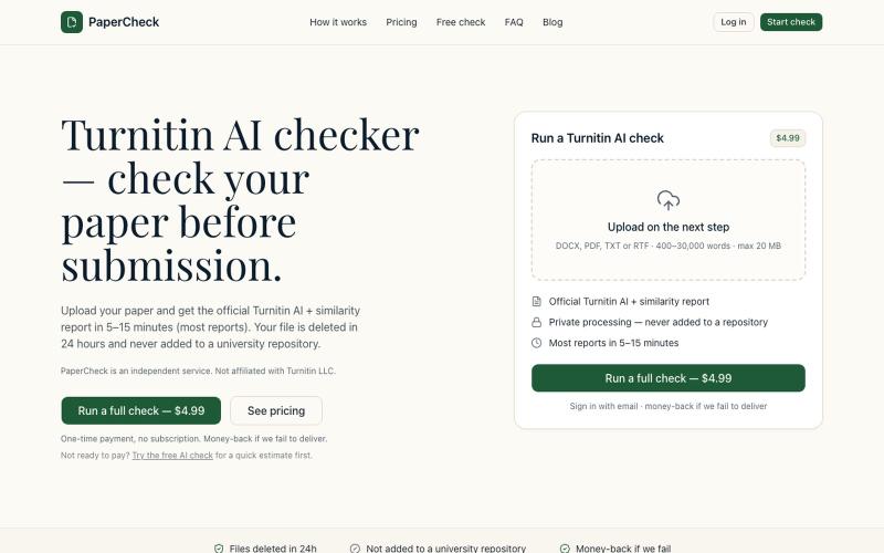 Turnitin AI Checker — Real AI Detector & Plagiarism Report — screenshot