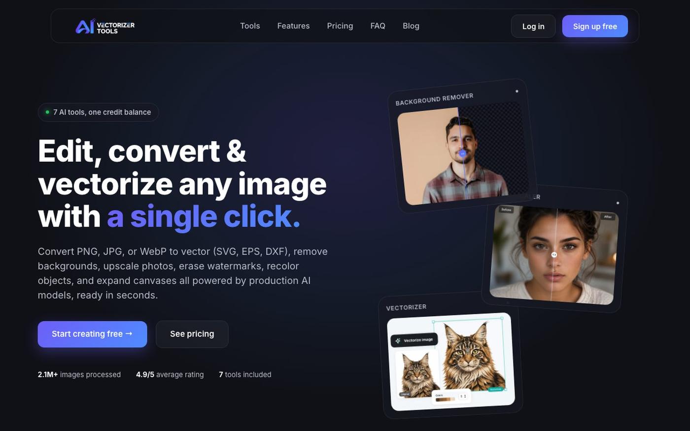 AI Vectorizer Convert Images to Vector & Edit with AI — screenshot