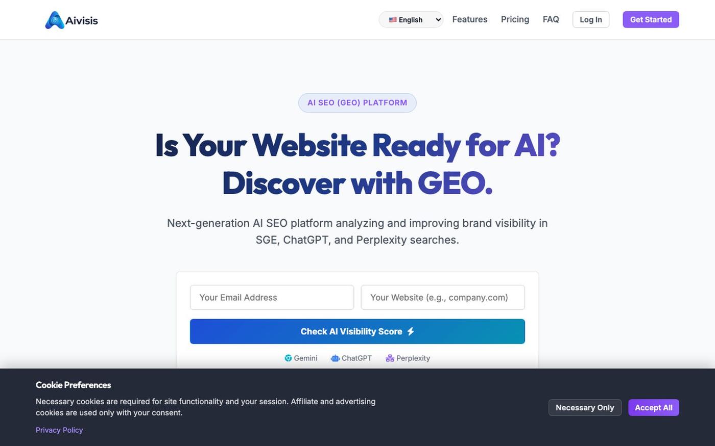 AIvisis.com - AI SEO and AI Visibility (GEO) Optimization Service — screenshot