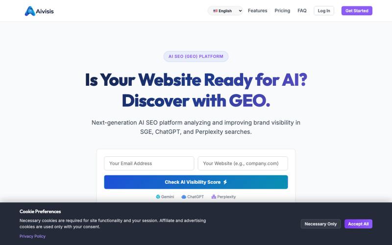 AIvisis.com - AI SEO and AI Visibility (GEO) Optimization Service — screenshot