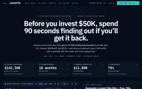 AIWMC Quantis — AI Business Idea Validator — screenshot