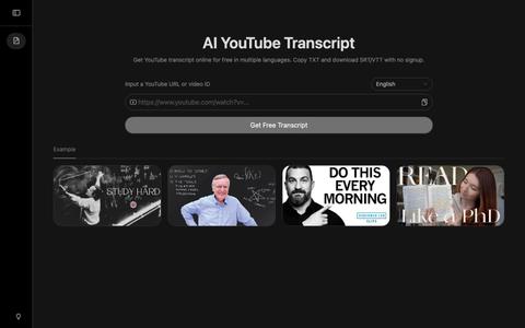 AI YouTube Transcript — screenshot