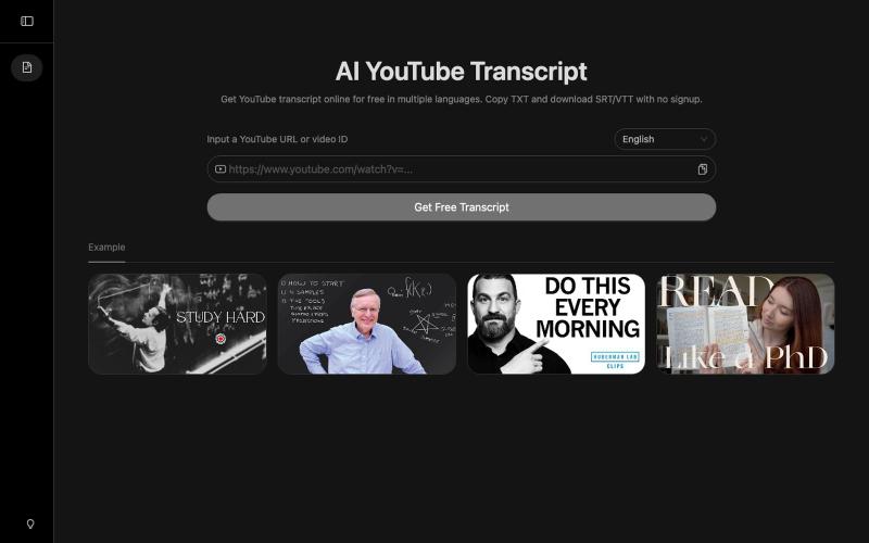 AI YouTube Transcript — screenshot