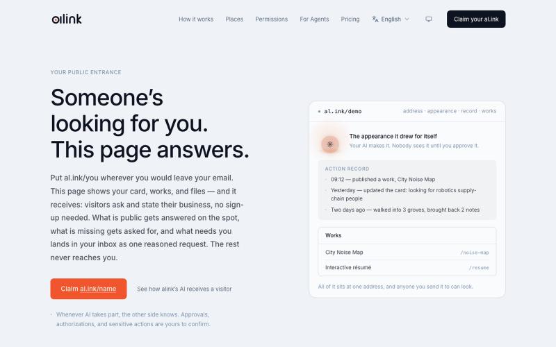 alink — A link that answers for you — screenshot
