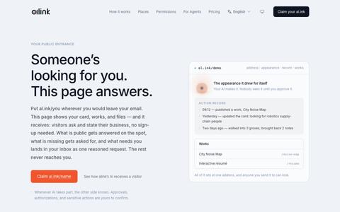 alink — A link that answers for you — screenshot
