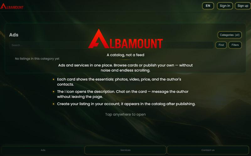 Albamount — Ads — screenshot