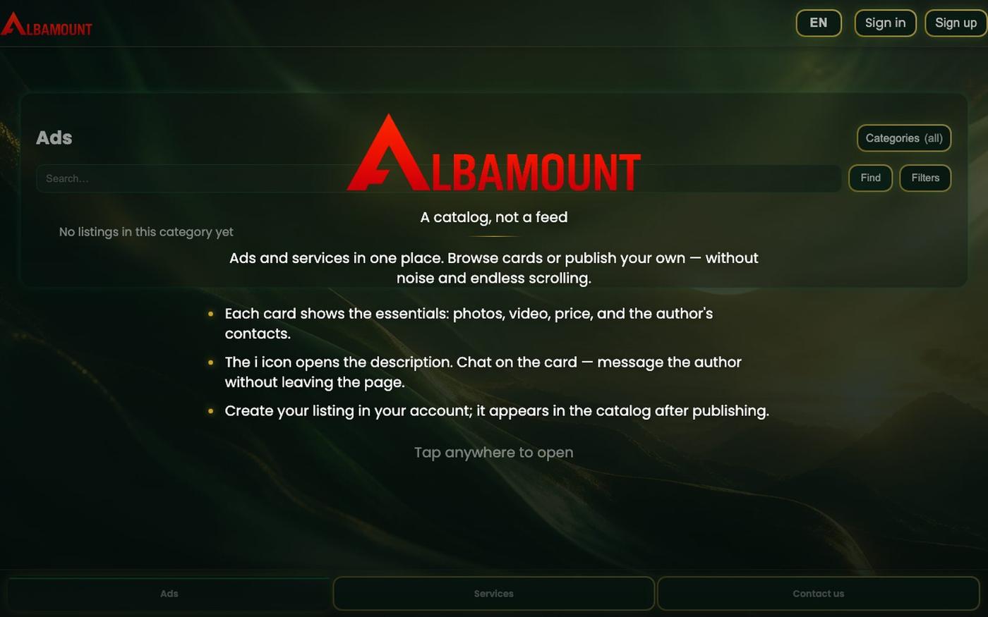 Albamount — Ads — screenshot
