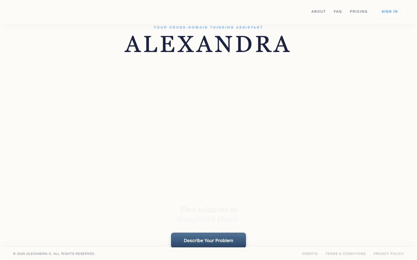 Alexandra — Your Cross-Domain Thinking Assistant — screenshot