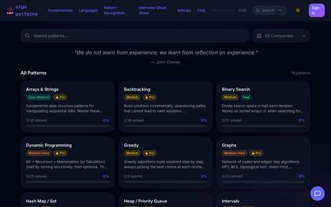 AlgoPatterns - Master DSA Patterns for FAANG Interviews — screenshot