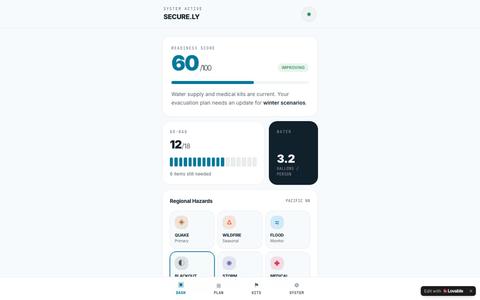 Securely — All-hazard emergency prep for households — screenshot
