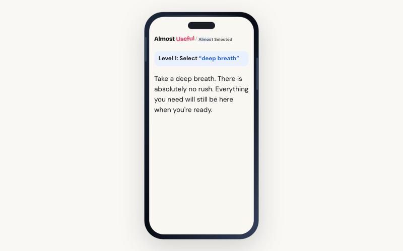 Almost Selected — A Text-Selection Game for Inner Peace — screenshot