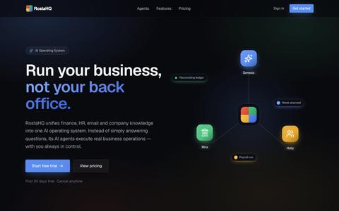 RostaHQ — AI agents for next-generation business owners — screenshot
