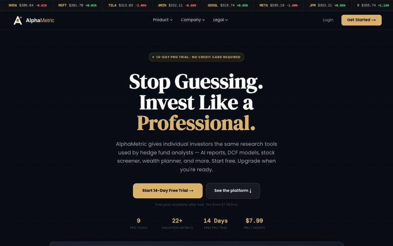 AlphaMetric — screenshot