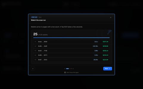 Alpha Wallet Finder: top memecoin traders by PNL — screenshot