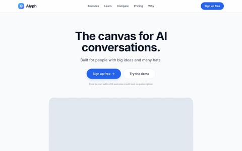 Alyph | The Canvas for AI Conversations — screenshot