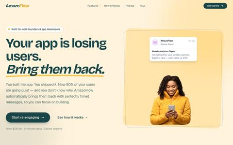 AmazoFlow — Your app is losing users. Bring them back. — screenshot