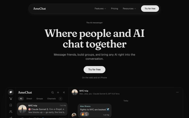 AmeChat — the AI messenger — screenshot