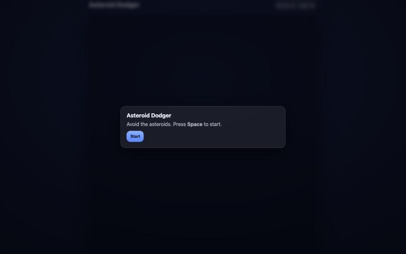 Asteroid Dodger — screenshot