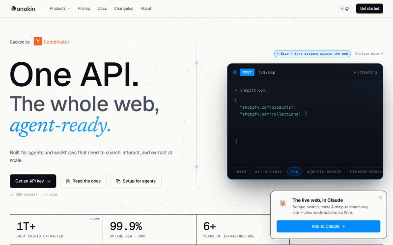 Anakin.io — One API. The whole web. — screenshot