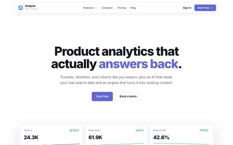 Analyse — Website Analytics, SEO Insights & an AI Copilot — screenshot