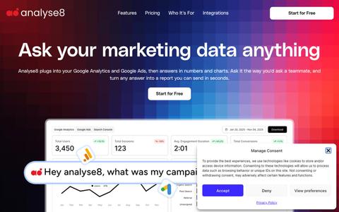 One AI Platform for All Your Marketing Data | Analyse8 — screenshot