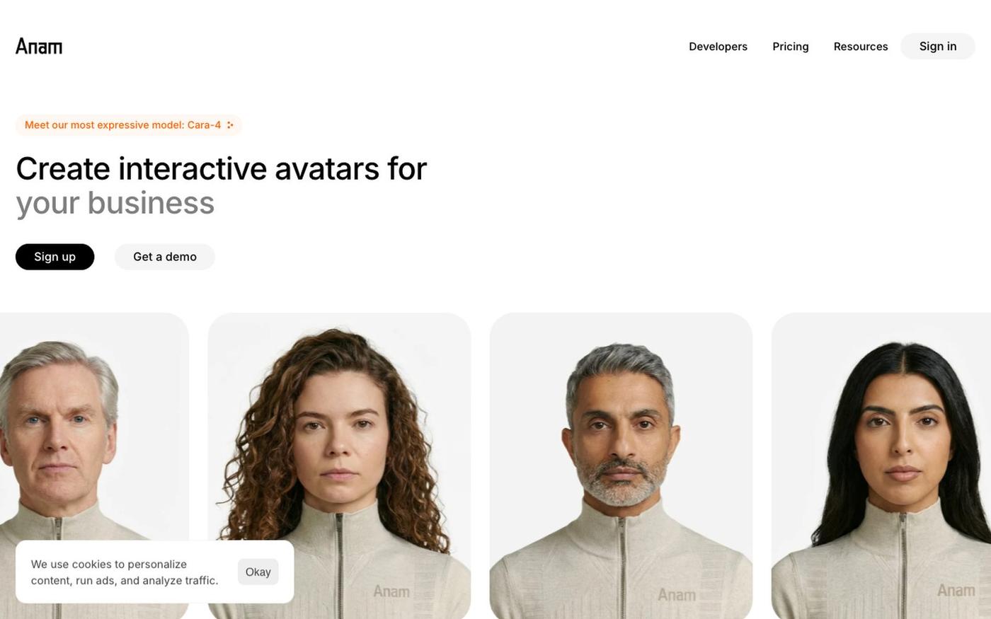 Anam - Real-Time Interactive AI Avatars API — screenshot