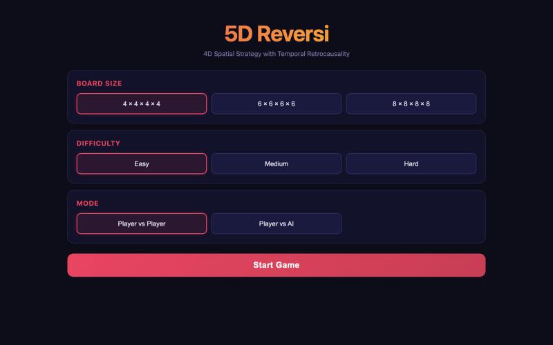 5D Reversi — screenshot