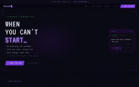 Anchor — When you can't start — screenshot