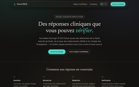 AncreMed — Intelligence Clinique Vérifiée — screenshot