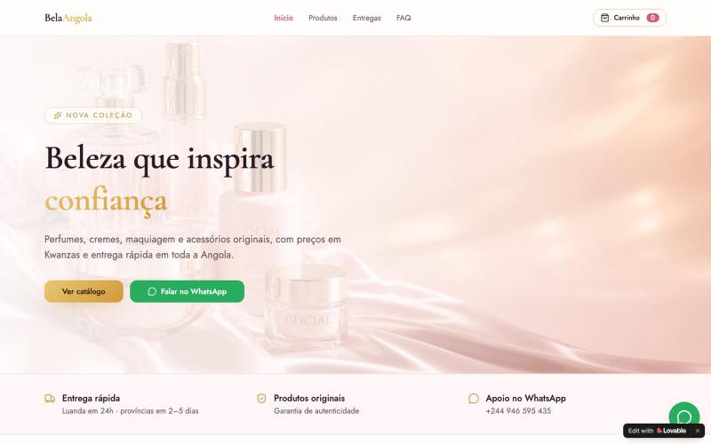 BelaAngola — Cosméticos, Perfumes e Maquiagem em Angola — screenshot