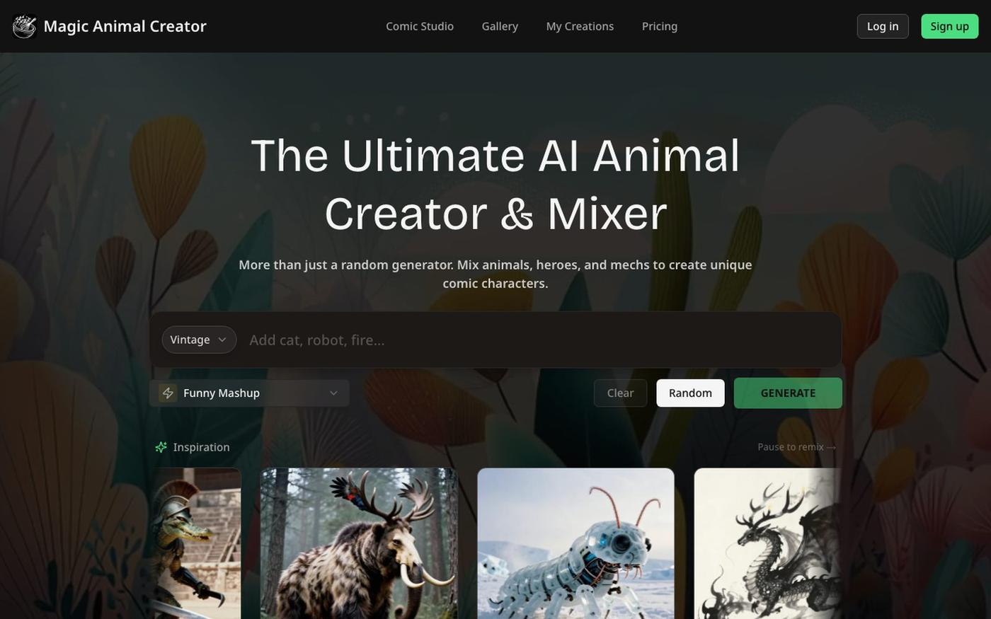 AI Animal Creator & Mixer: Hybrid Generator with Heroes & Mechs — screenshot