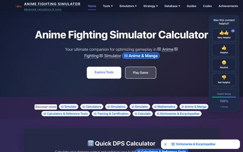 Anime Fighting Simulator Calculator — screenshot