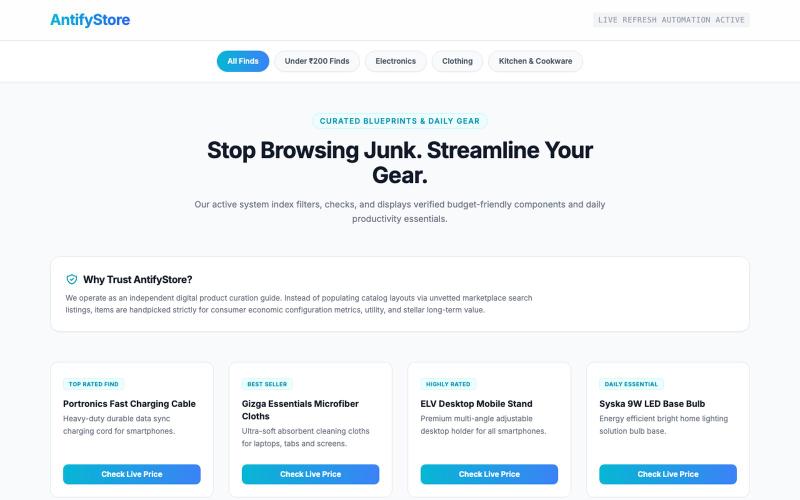 AntifyStore | Premium Curated Tech & Desk Essentials — screenshot