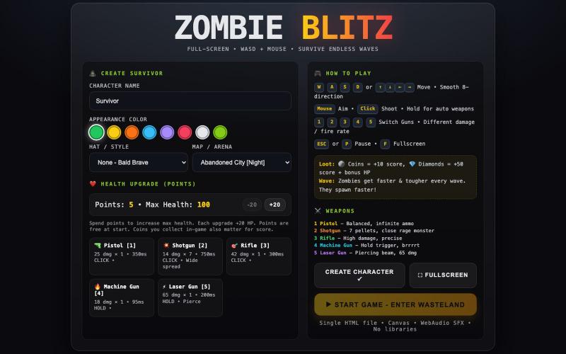 ZOMBIE BLITZ - Fullscreen Shooter — screenshot