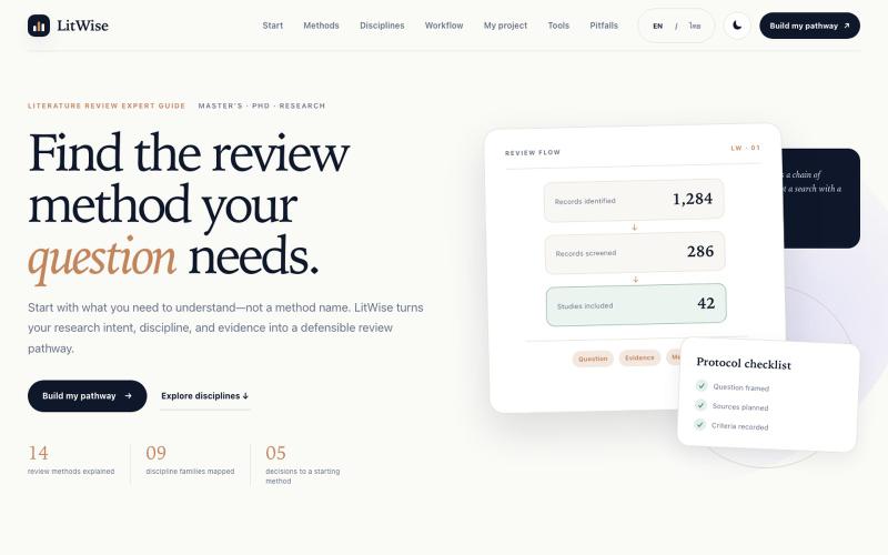 LitWise — Literature Review Expert Guide — screenshot