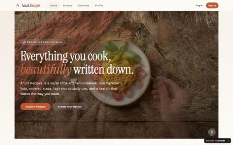 Anu's Recipes — Premium Recipe & Food Journal — screenshot