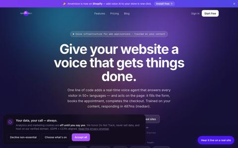 AnveVoice — Voice Infrastructure for Web Applications — screenshot