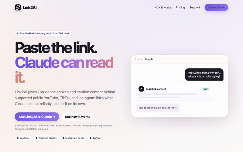 Link2AI — screenshot