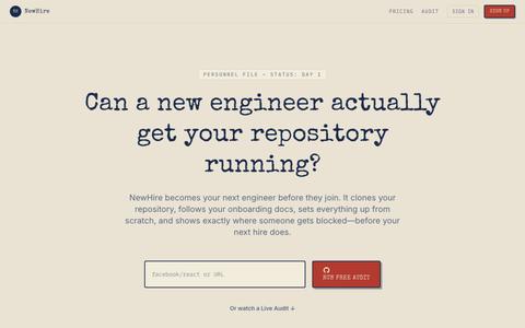 NewHire — We hired an AI as your newest engineer — screenshot