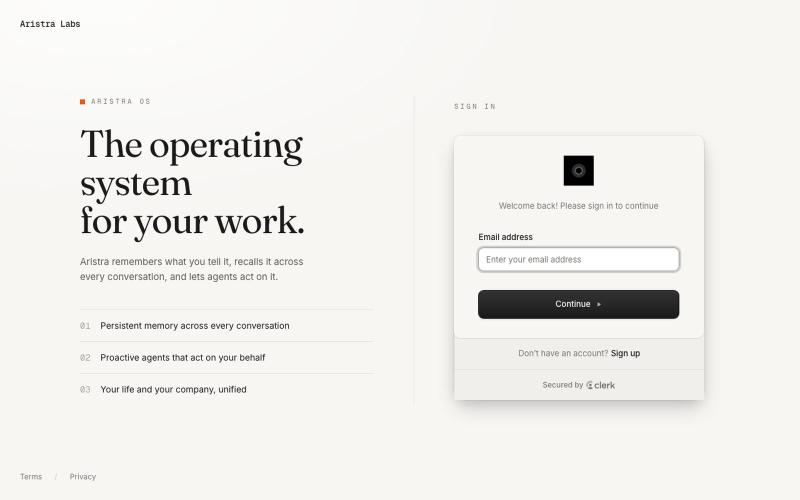 Aristra Dashboard — screenshot