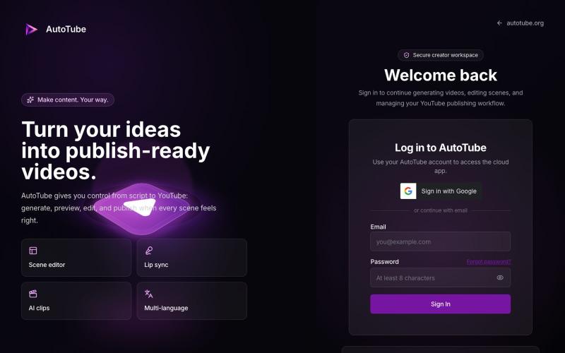 AutoTube App — screenshot