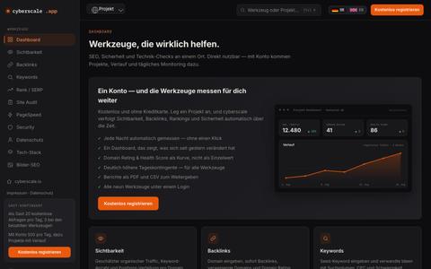 Kostenlose SEO- und Security-Werkzeuge — cyberscale — screenshot