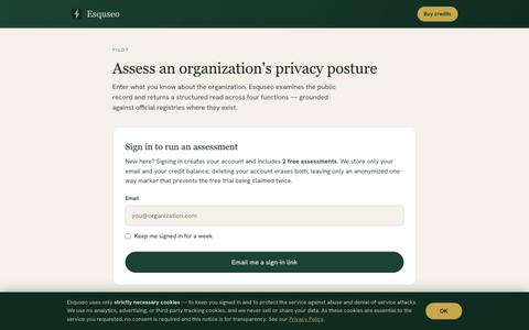 Esquseo — Organizational privacy assessment — screenshot