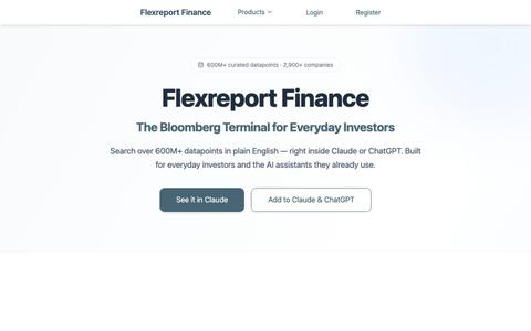 Flexreport Finance — Research Terminal for Everyday Investors — screenshot