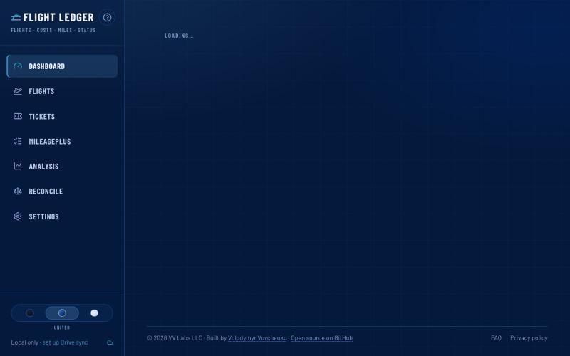 Flight Ledger — United flight costs, PQP & Premier status — screenshot