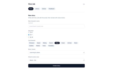 Story lab — screenshot