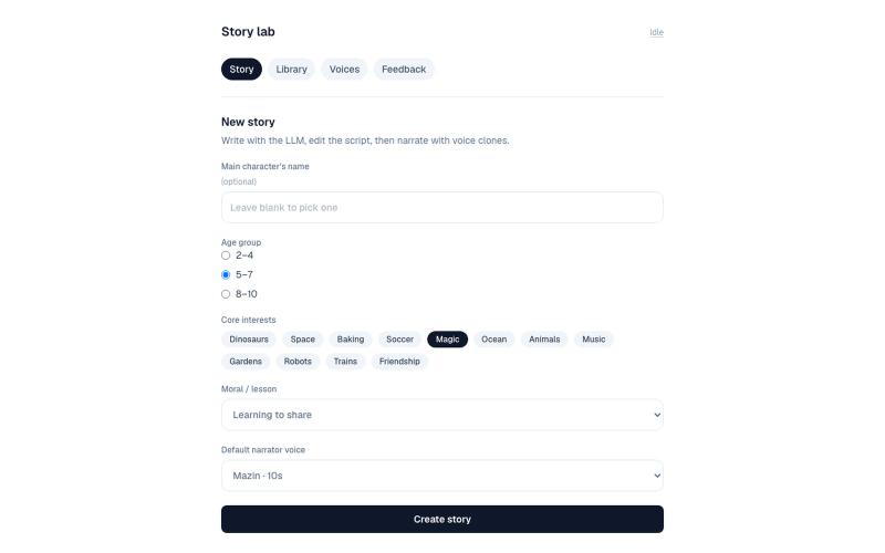 Story lab — screenshot