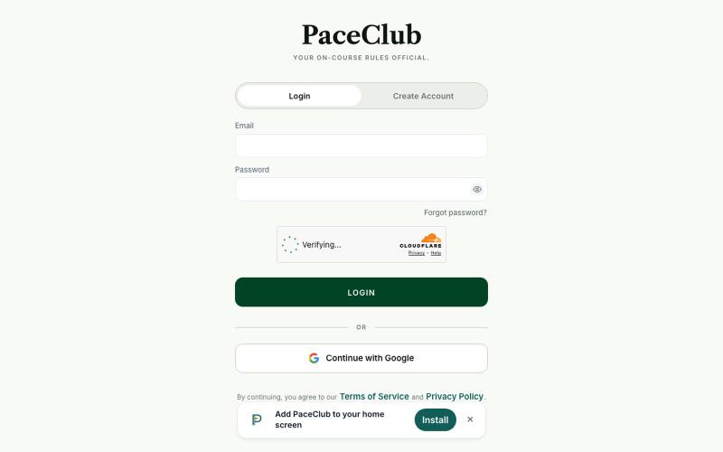 PaceClub — screenshot