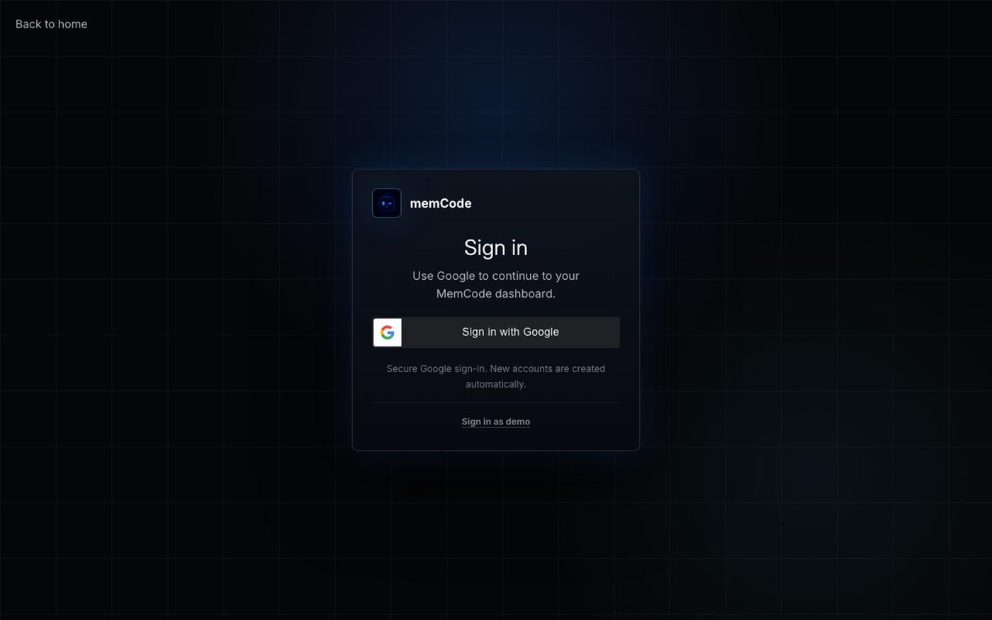 Dashboard | MemCode — screenshot